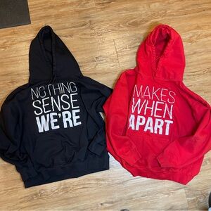Nothing Makes Sense When We’re Apart Red & Black Hoodies For A Couple